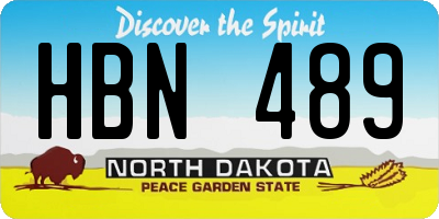 ND license plate HBN489