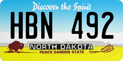 ND license plate HBN492