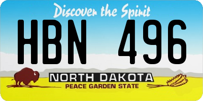 ND license plate HBN496
