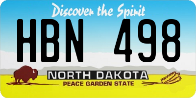 ND license plate HBN498