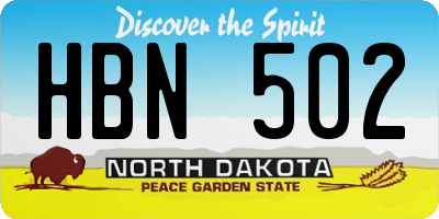 ND license plate HBN502