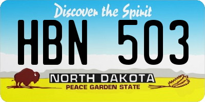 ND license plate HBN503