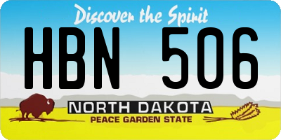 ND license plate HBN506