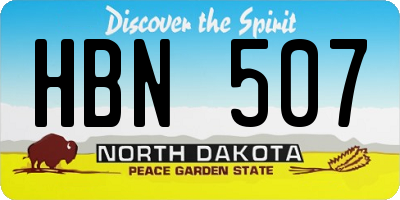 ND license plate HBN507