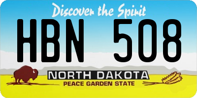 ND license plate HBN508