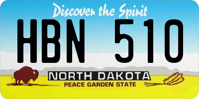 ND license plate HBN510