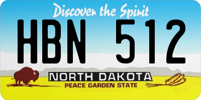 ND license plate HBN512