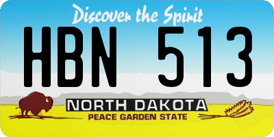 ND license plate HBN513