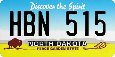 ND license plate HBN515