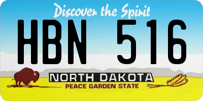 ND license plate HBN516