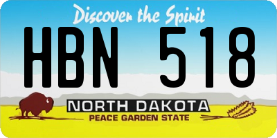 ND license plate HBN518