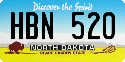 ND license plate HBN520