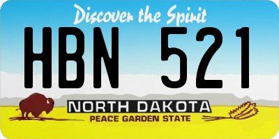 ND license plate HBN521