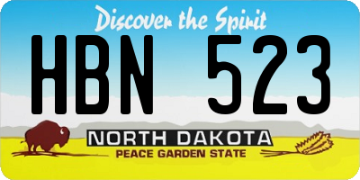 ND license plate HBN523