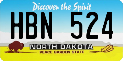 ND license plate HBN524