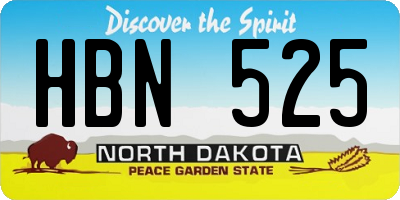 ND license plate HBN525