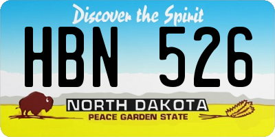 ND license plate HBN526