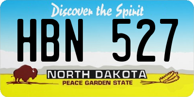 ND license plate HBN527