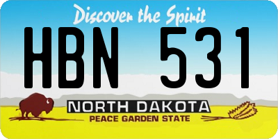 ND license plate HBN531