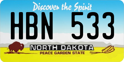 ND license plate HBN533