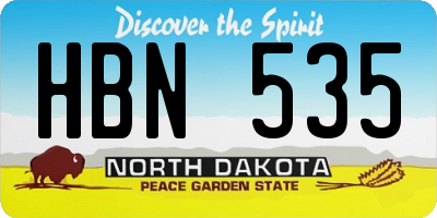 ND license plate HBN535