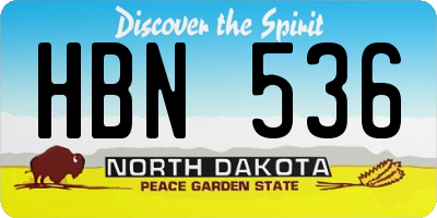 ND license plate HBN536