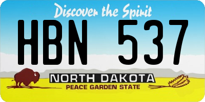 ND license plate HBN537