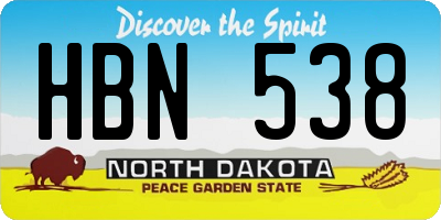 ND license plate HBN538