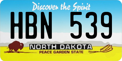 ND license plate HBN539