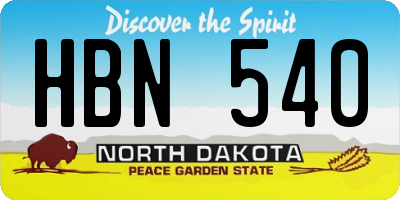 ND license plate HBN540