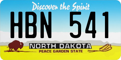 ND license plate HBN541