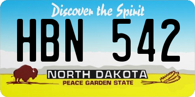 ND license plate HBN542