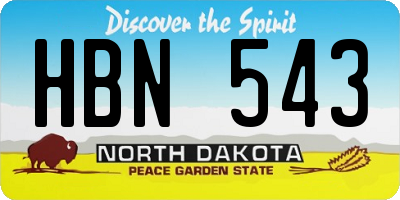 ND license plate HBN543