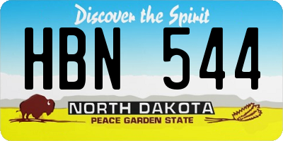 ND license plate HBN544