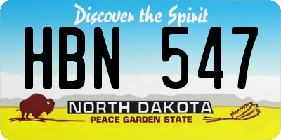 ND license plate HBN547