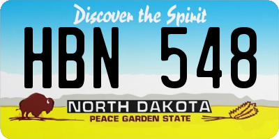 ND license plate HBN548