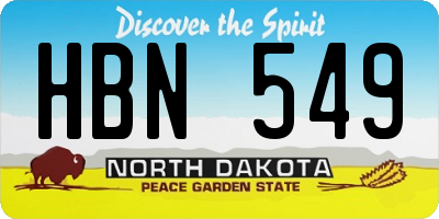 ND license plate HBN549