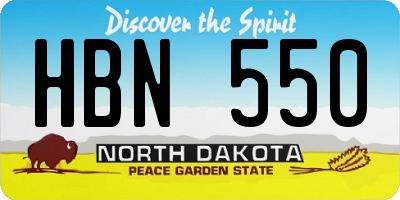 ND license plate HBN550