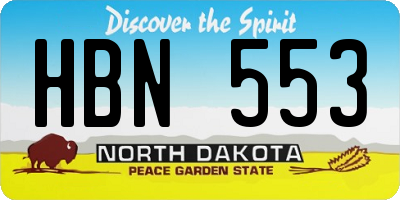 ND license plate HBN553