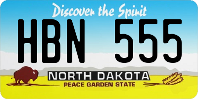 ND license plate HBN555