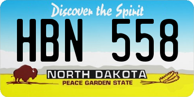 ND license plate HBN558