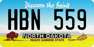 ND license plate HBN559