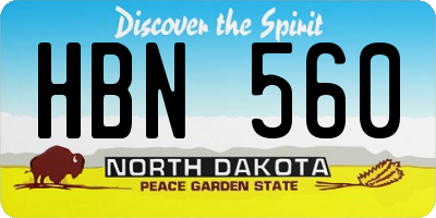 ND license plate HBN560