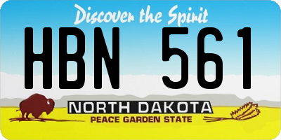 ND license plate HBN561