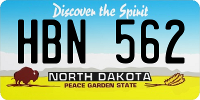 ND license plate HBN562