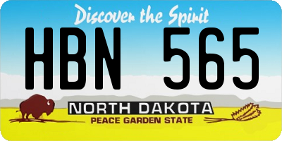 ND license plate HBN565