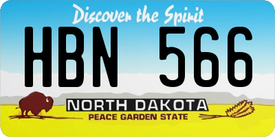 ND license plate HBN566