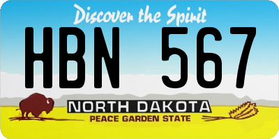 ND license plate HBN567