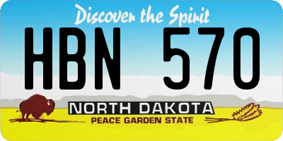 ND license plate HBN570