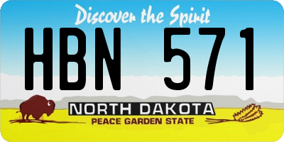 ND license plate HBN571